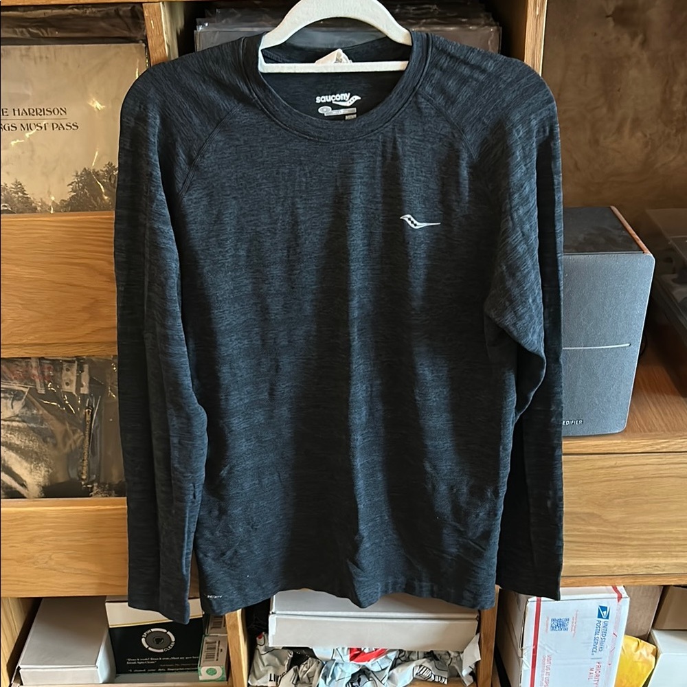 Saucony Black and Blue Long Sleeve Athletic Tee